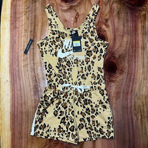 NEW Nike Sportswear Gym Romper Women's Small Animal Print AR3814 Cotton XX19